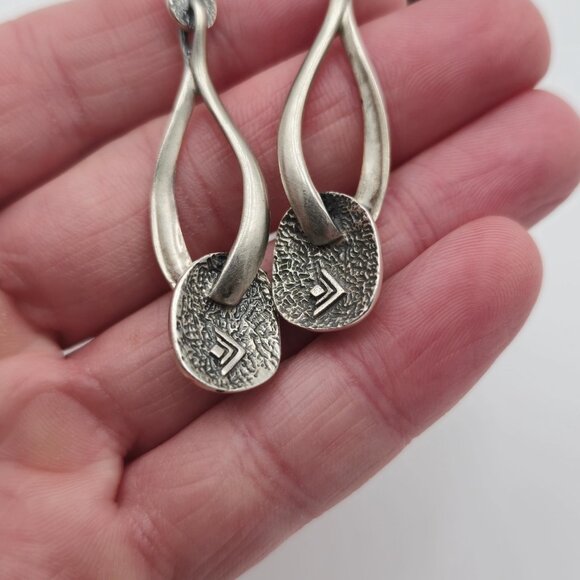 Sterling Silver Retired Silpada Brushed Earrings A2031 - Picture 3 of 6